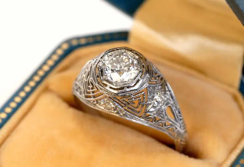 Vintage engagement rings available at Houston Jewelry Buyers in TX